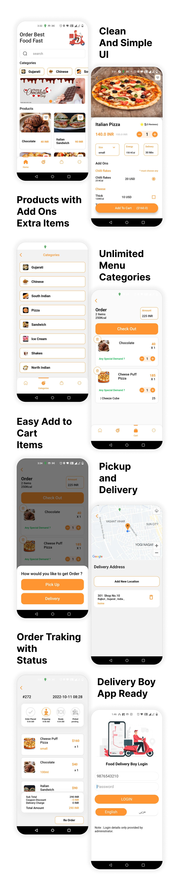 Restaurant App with Food Delivery and Multiple Branch Manage, Flutter full Application